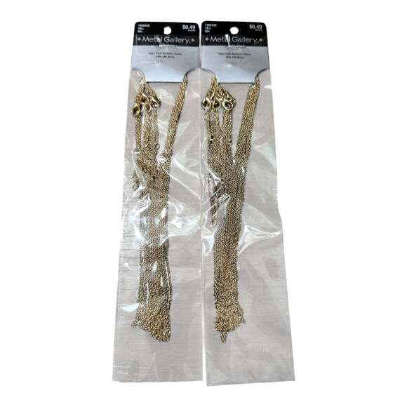 Metal Gallery Jewelry - 2 -Pack Lot Metal Gallery Value Pack Necklace Chains 16in 6pc Gold Tone